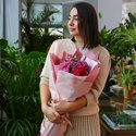 Осенний букет с хризантемой Бигуди