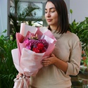 Осенний букет с хризантемой Бигуди