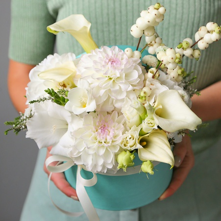 Цветы в коробке "Завтрак у Тиффани"