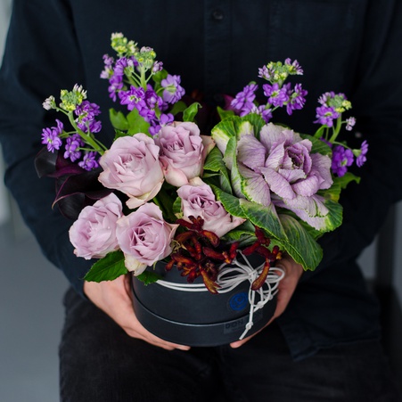 Цветы в коробке "Осенняя нежность"