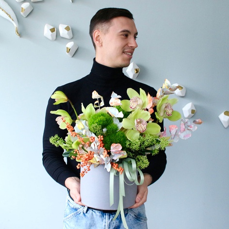 Квіти в коробці "Екзотична спокуса"