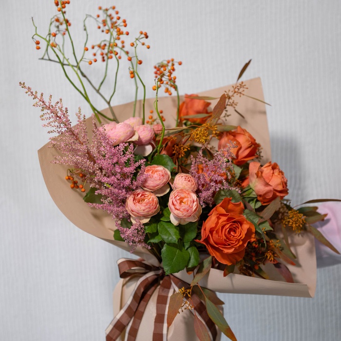 Букет роз &quot;Коралловый огонь&quot;