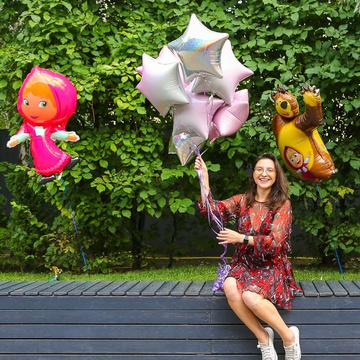 Охапка воздушных шаров "Маша и медведь"