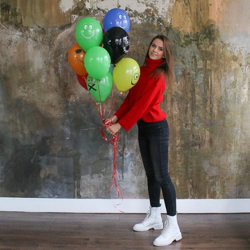 Охапка воздушных шаров "Смайлики"