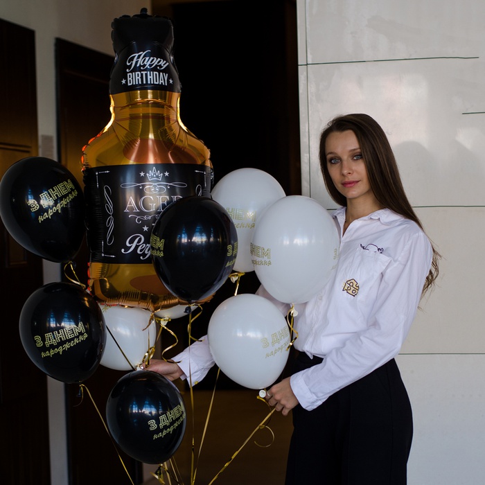 Охапка воздушных шаров "Мужской день рождения"