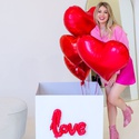 Коробка сюрприз с воздушными шарами "Love"