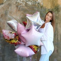 Охапка воздушных шаров звезды микс