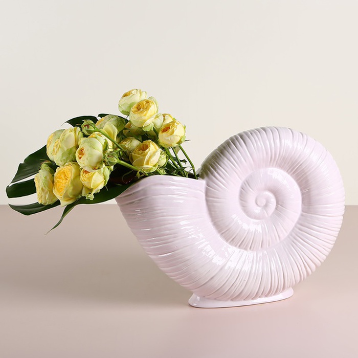 Керамическая ваза "Лунная спираль" лиловая, большая