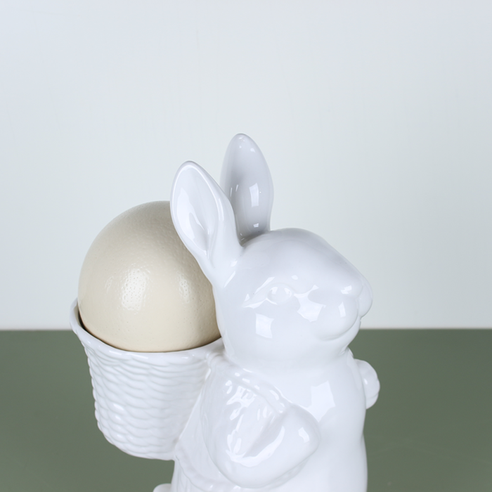 Керамический зайчик с корзиной, М