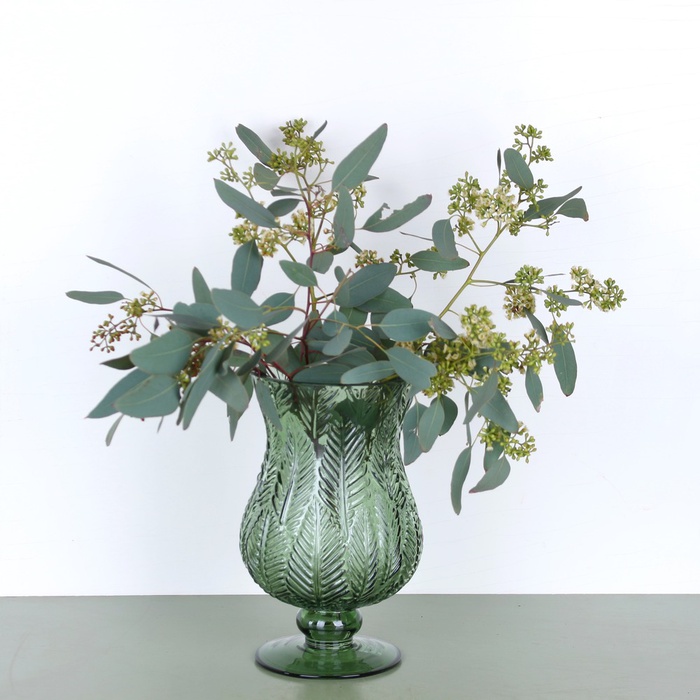 Ваза стеклянная Розалин, зеленая