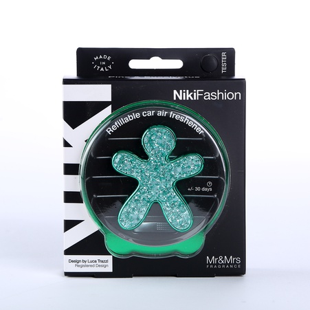 Ароматизатор в машину чоловічок Mr&Mrs NIKI FASHION Pine & Eucalyptus - Glitter Sea Water