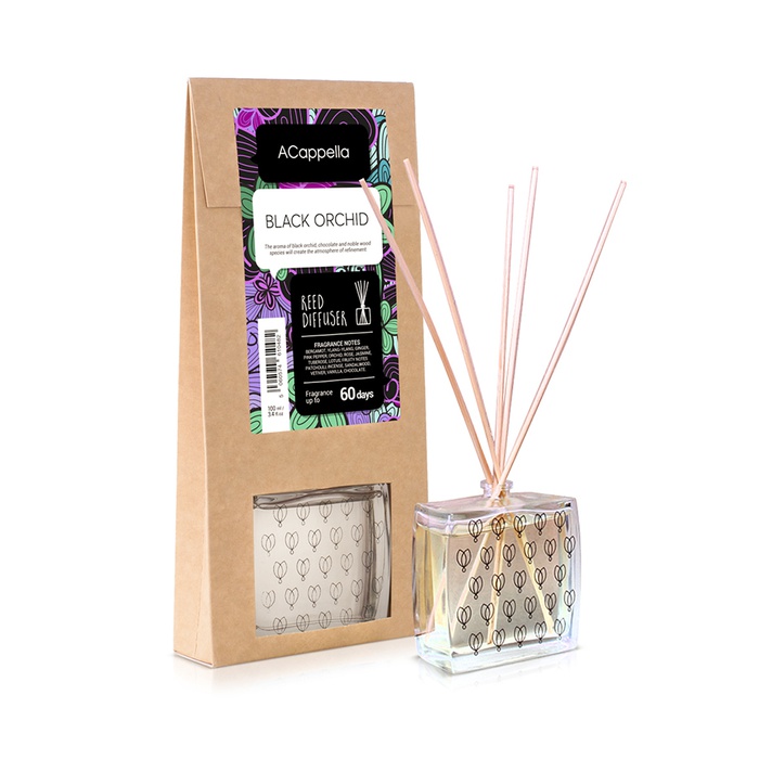 Ароматический диффузор с ротанговыми палочками "Черная Орхидея" - ACappella Black Orchid