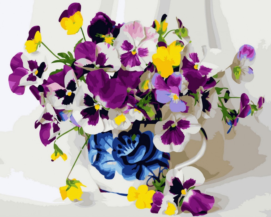 Картина по номерам Анютины глазки