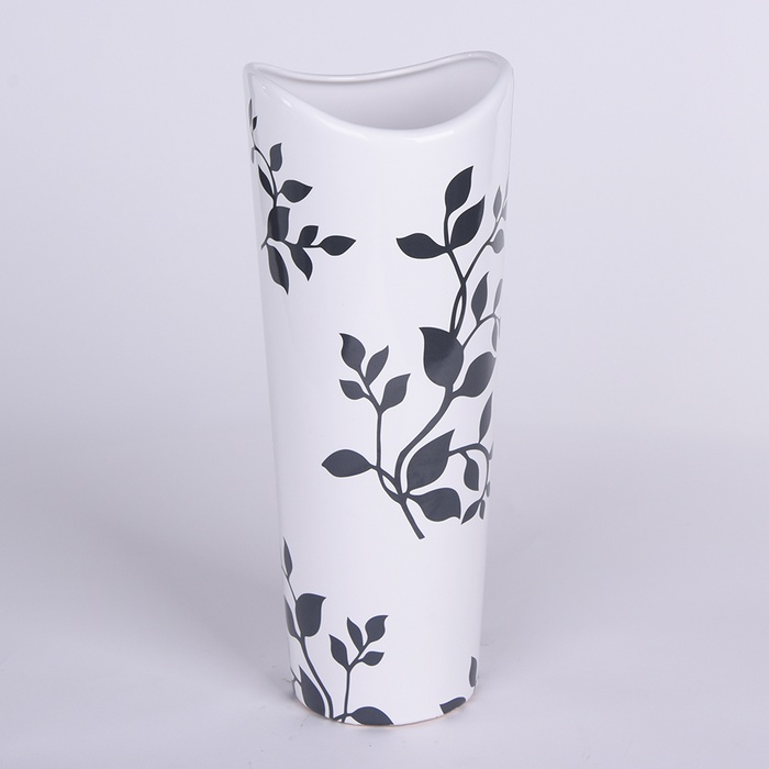 Ваза "Eterna", с серыми листьями, широкая