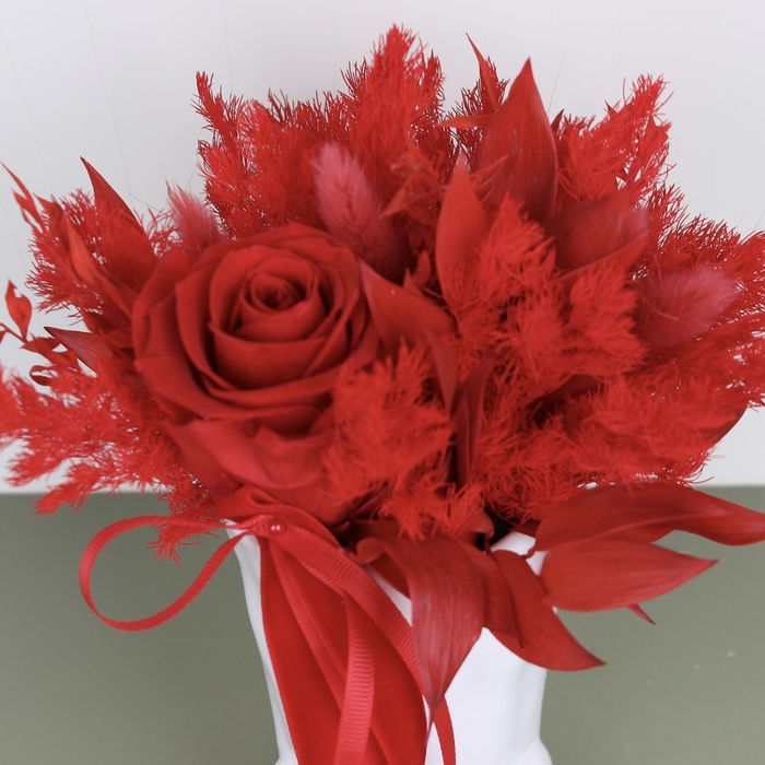 Квіти у керамічному кашпо "Червоні спогади", S