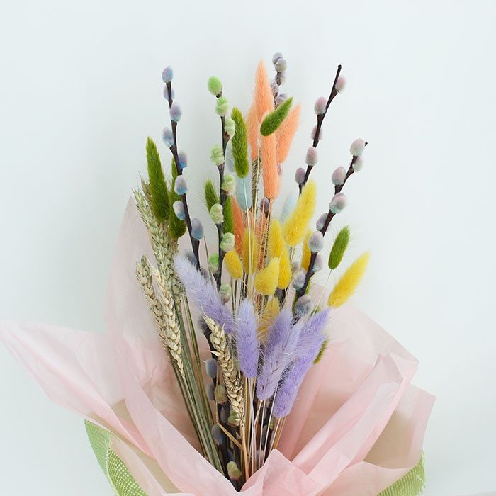 Букет з верби та лагурусу "Колоритна мелодія"