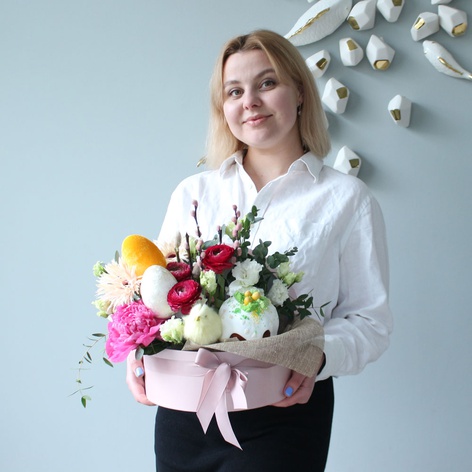 Квіти в коробці "Весняний Великдень"