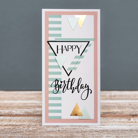 Поздравительный конверт для денег с конвертом "Happy Birthday"