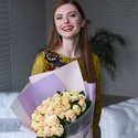 Букет 35 кремовых роз Талея