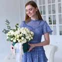 Розы в коробке "Белоснежное облако"