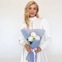 Букет 3 белых пиона