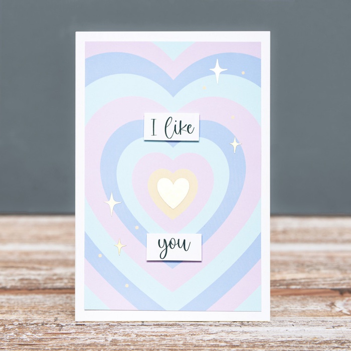 Открытка ручной работы "I like you"