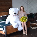 Букет желтых тюльпанов с медведем