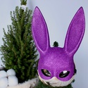 Карнавальная маска заяц малиновая