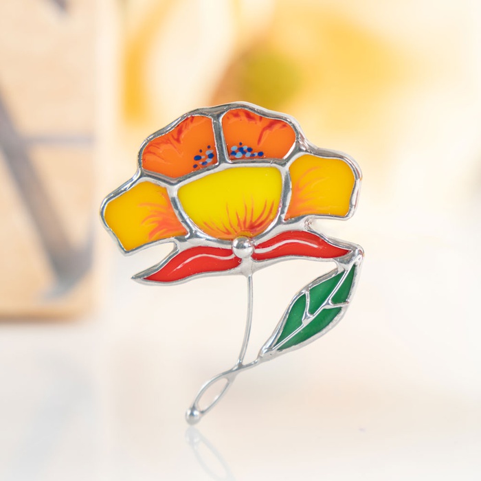 Брошка Півонія помаранчева