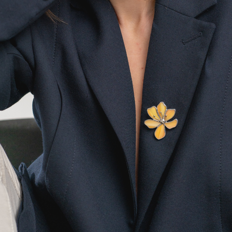 Брошка Квітка жовта