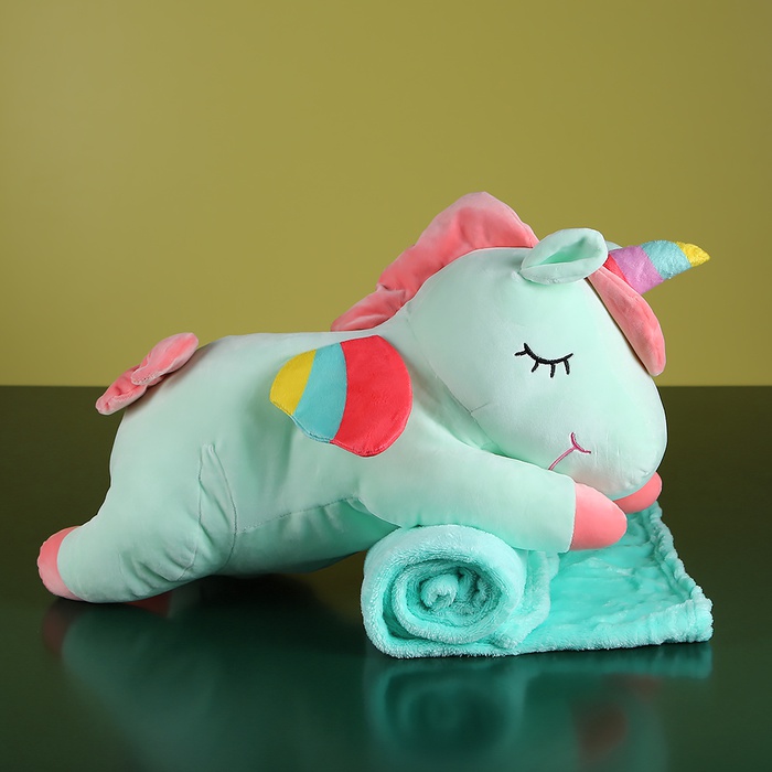 Мягкая игрушка Единорог и плед