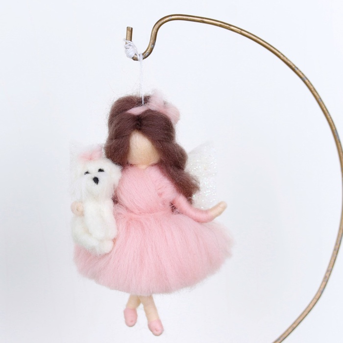 Янгол-охоронець дівчинка з песиком