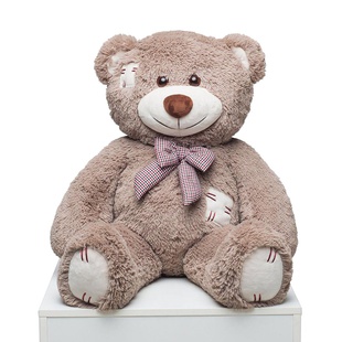 Мягкая игрушка Медведь капучино с латками, M