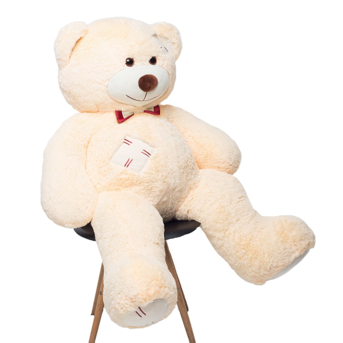 М'яка іграшка Ведмідь бежевий з латками, XL