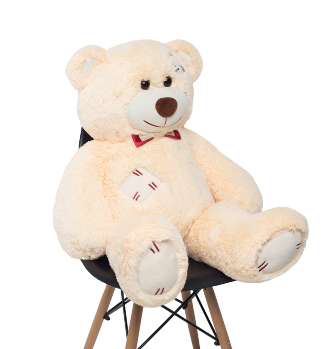 М'яка іграшка Ведмідь бежевий з латками, М