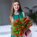 Букет 101 червоний тюльпан