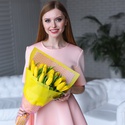 Букет 21 жовтий тюльпан