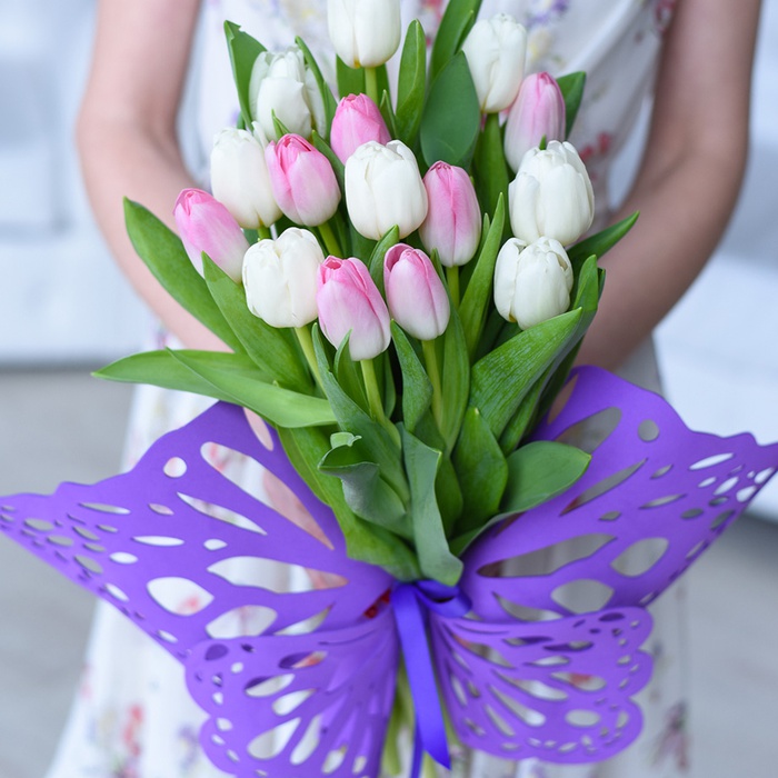 Букет цветочная бабочка "Нежный розовый"