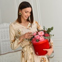 Цветы в коробке из мыла "Мулен Руж"