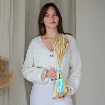 Букет из пшеницы и макраме