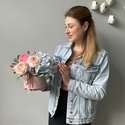 Цветы в коробке "Нежное прикосновение"