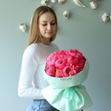 Букет 15 коралловых пионов