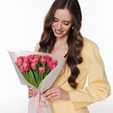 Букет 25 рожевих тюльпанів дабл "Колумбус"