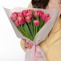 Букет 25 рожевих тюльпанів дабл "Колумбус"