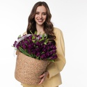 Квіти у кошику "101 фіолетовий тюльпан"