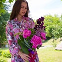 Букет с пионами "Малиновый сад"