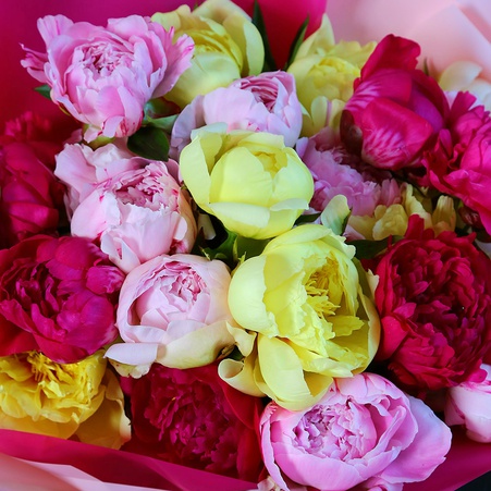 Букет з 29 півоній мікс