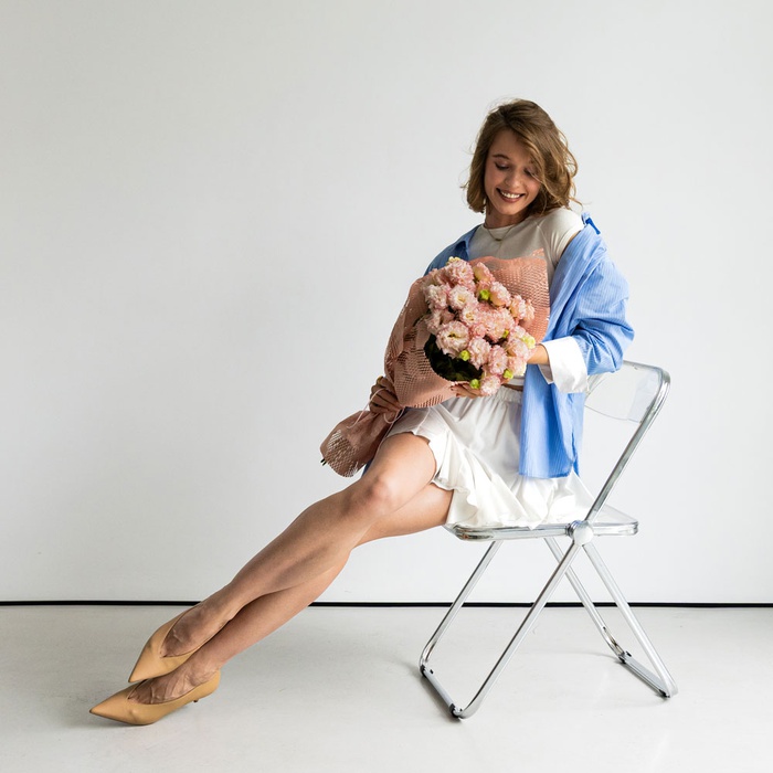 Букет з рожевої еустоми