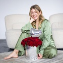 Квіти в коробці "Серце з троянд Love is"