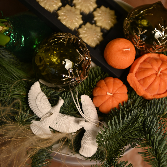 Подарунковий новорічний набір зі свічками "Тепле щастя"